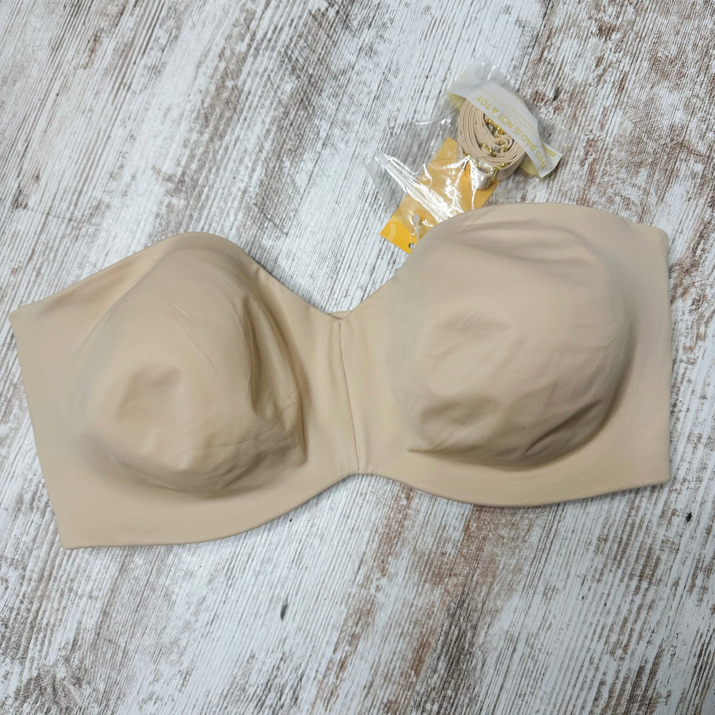 DELIMIRA New Beige Strapless Bra Unlined Underwire Minimizer Bra (34E)