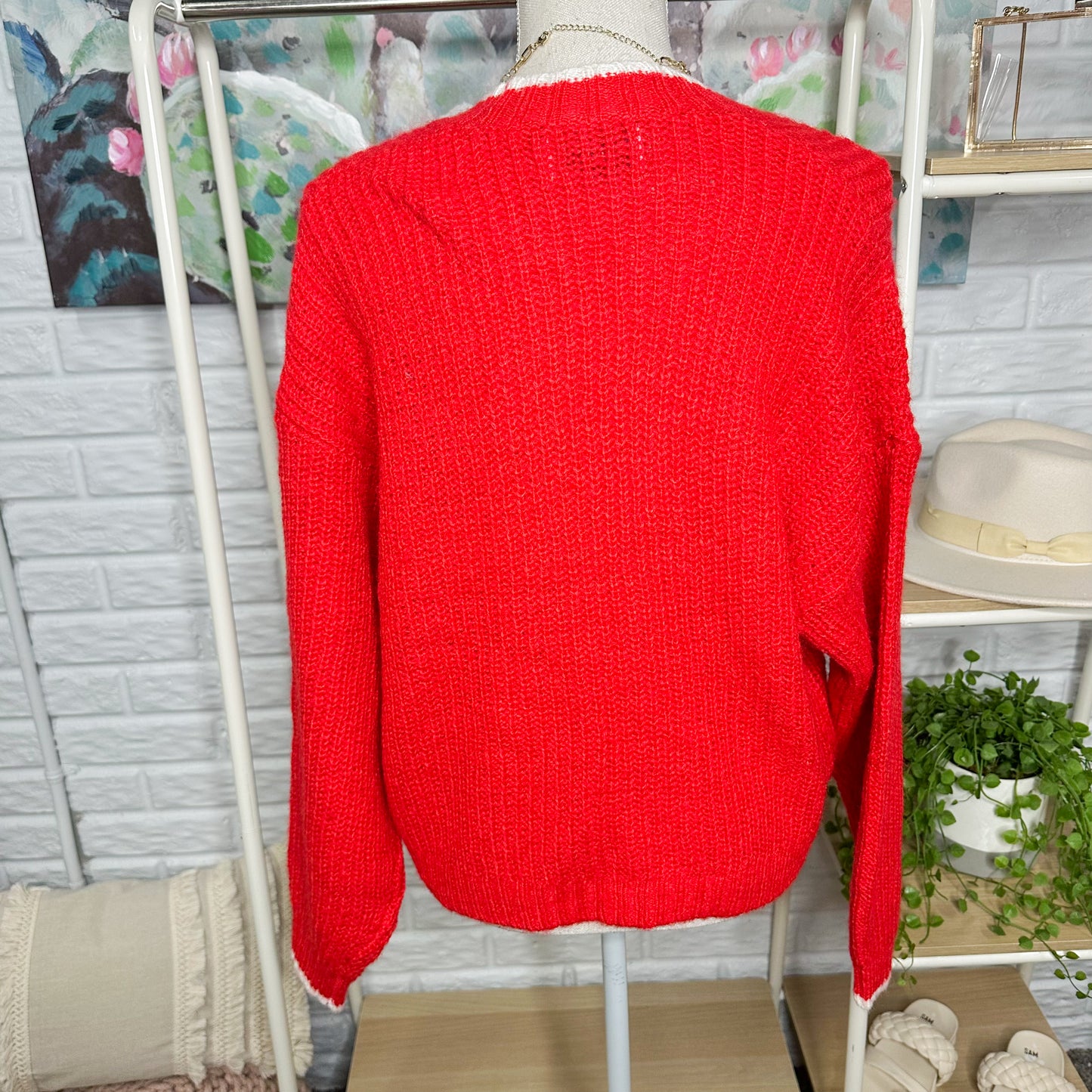 Old Navy New Red Heart Chunky Cardigan Size Small
