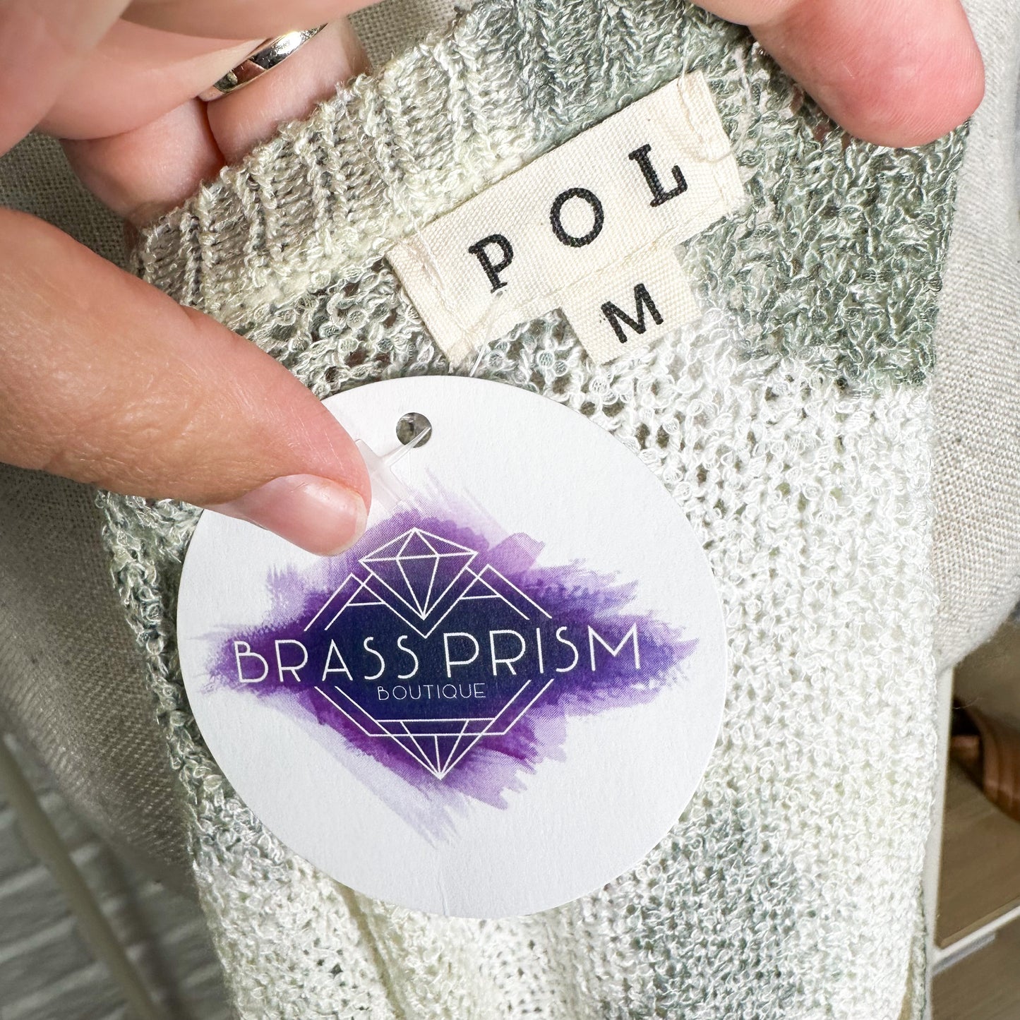Brass Prism POL New Camo Knit Top Size Medium