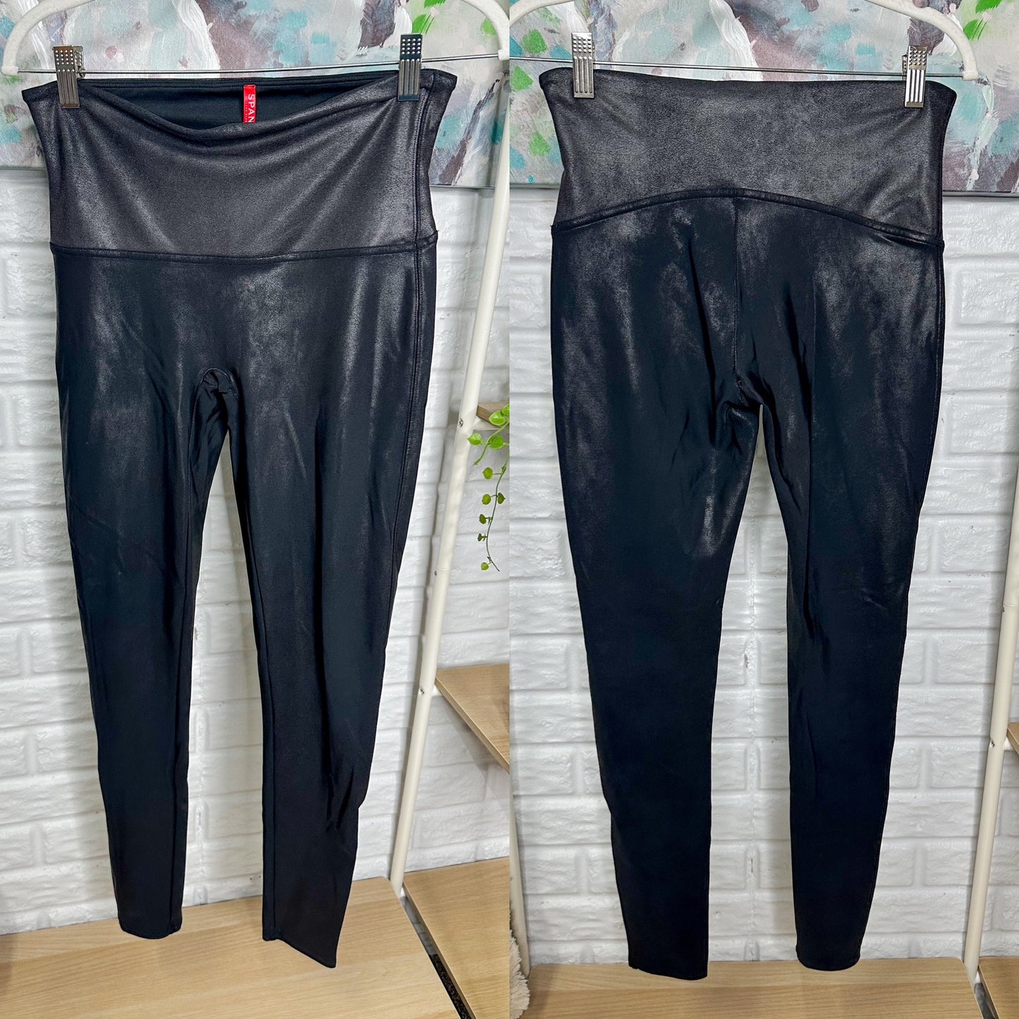 SPANX Faux Leather Leggings (XL)