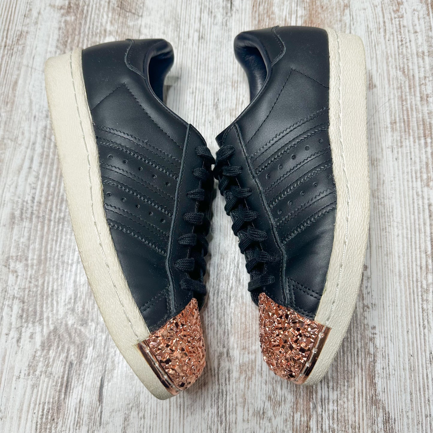 Adidas Originals Superstar 80s Rose Gold Metal Toe Sneakers Size 7