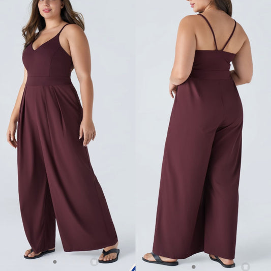 Halara Breezeful Backless Wide Leg Quick Dry Resort Jumpsuit (S Tall)