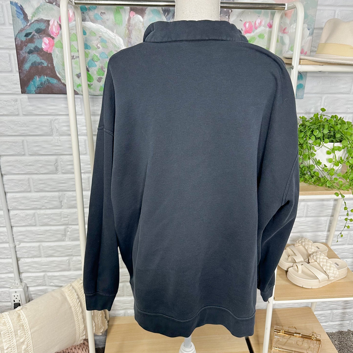 Nike Black Quarter Zip Pullover Sweatshirt Size XL