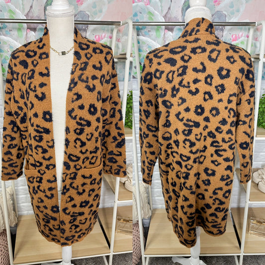 Knox Rose New Leopard Print Cardigan Size XS