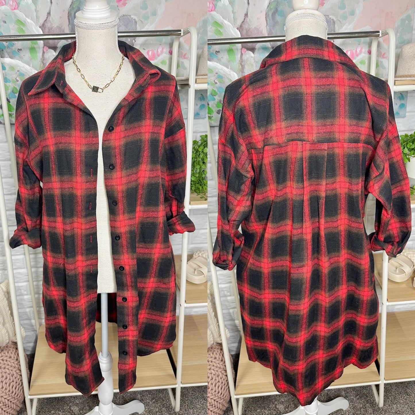 Blooming Jelly New Red Plaid Button Down (S)