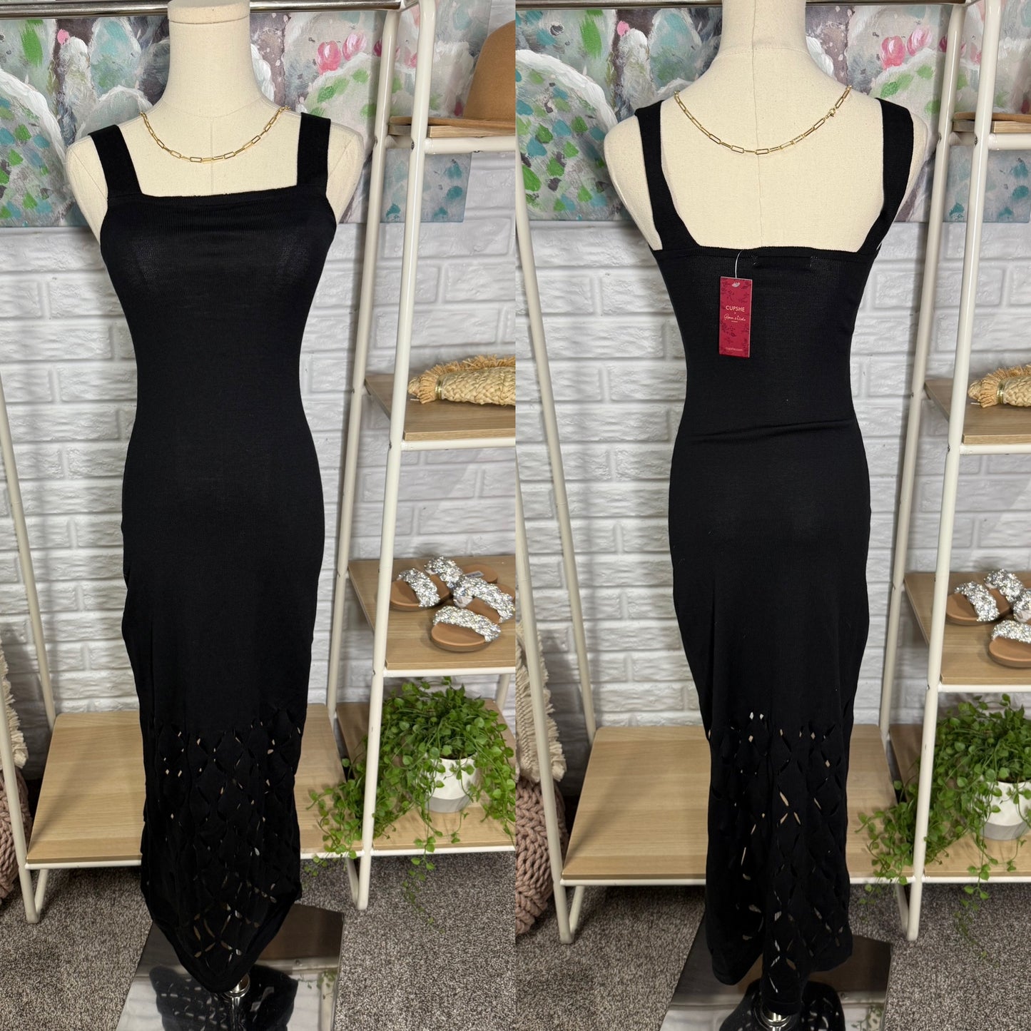 Cupshe x Renee & Elisha New Herbert Midnight Maxi Dress (S)