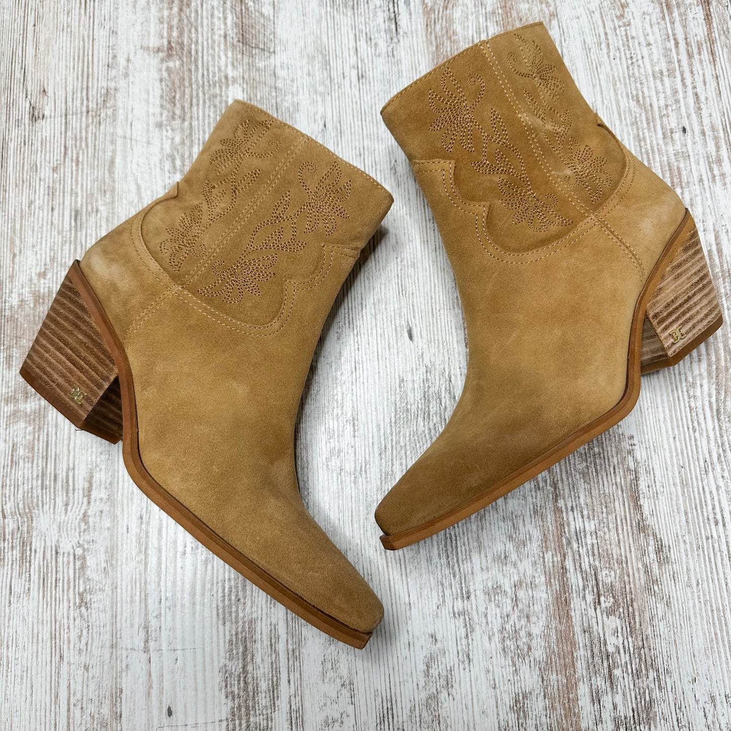 Sam Edelman Wilda Caramel Suede Boots Size 6.5