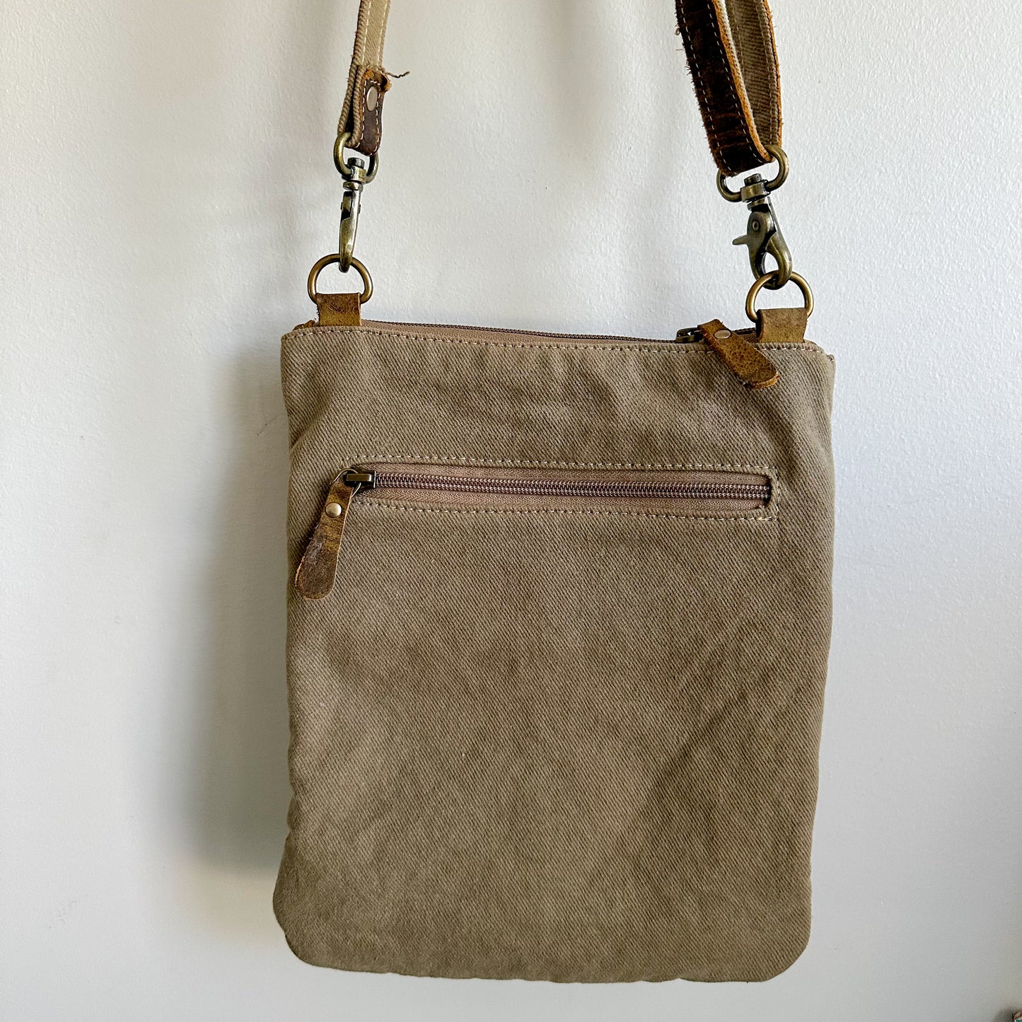 Myra Sand Weave Crossbody Bag