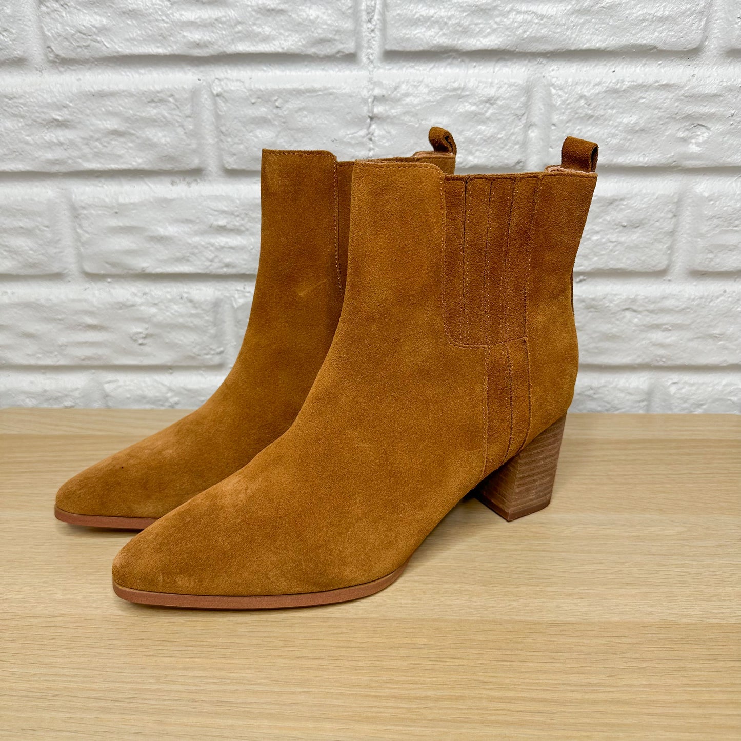 Tan Brown Suede Ankle Booties Size EU 41 / US 10