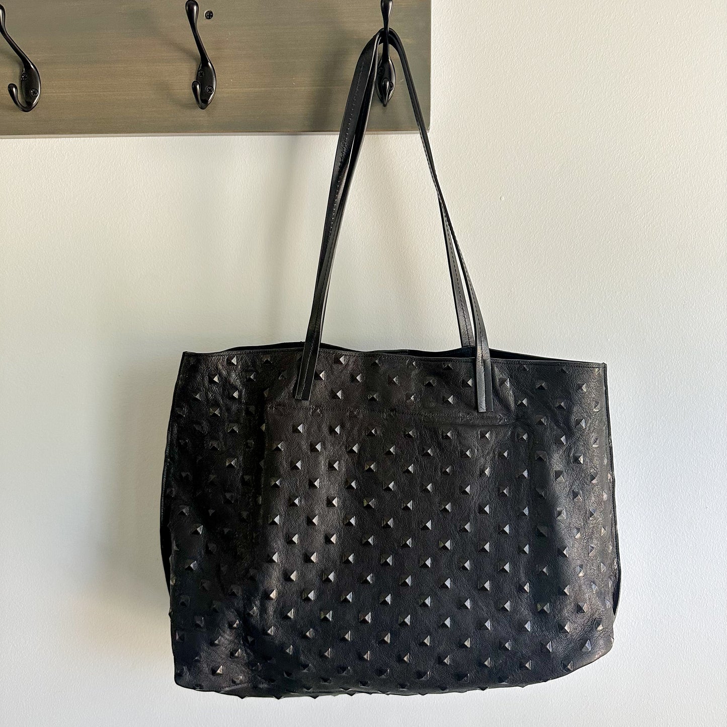 B. May Classic Shopper Black Stud Tote