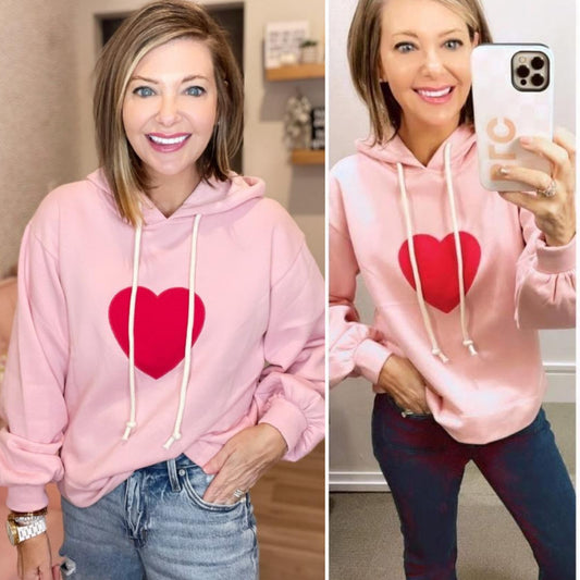 LOFT Heart Terry Hoodie (XS)