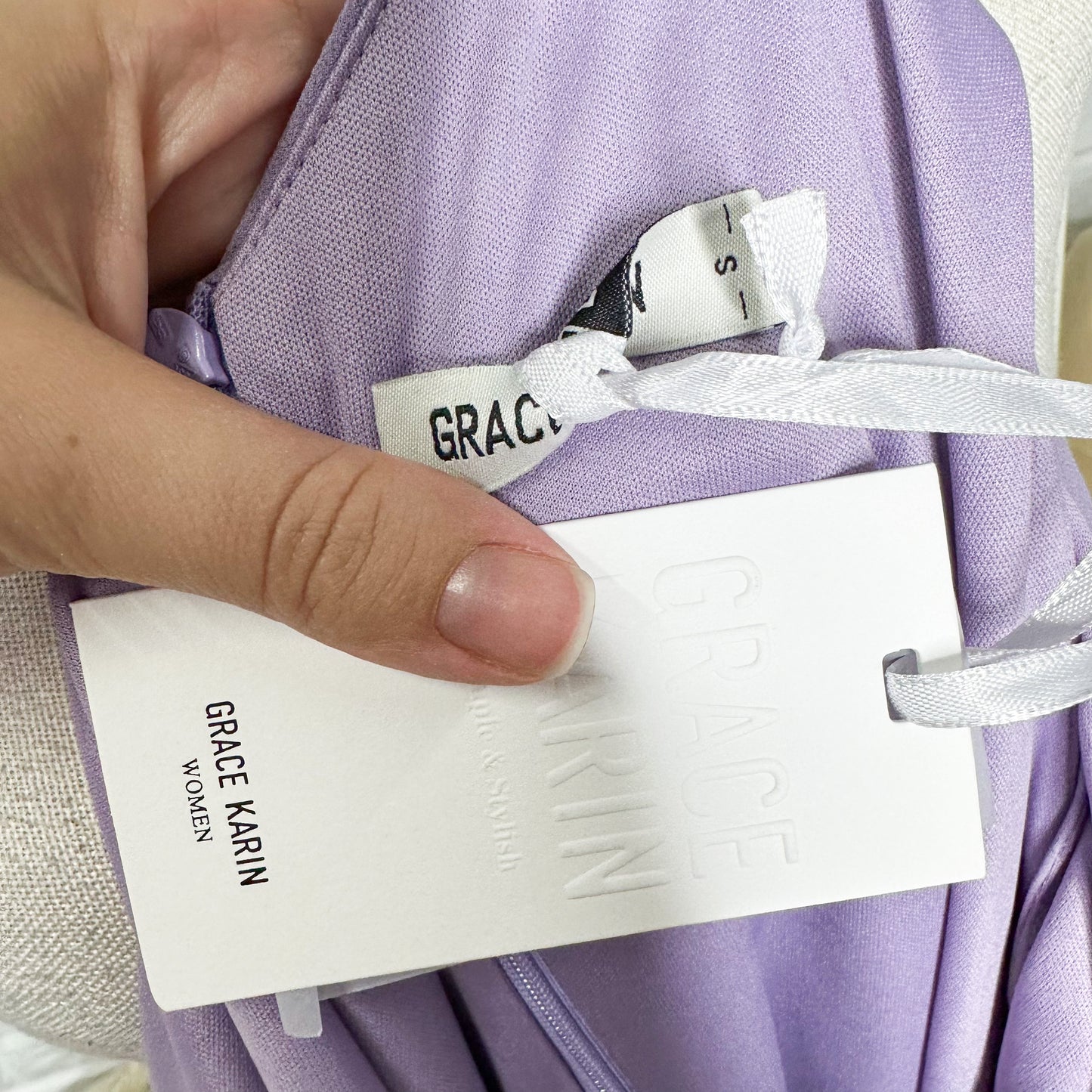 Grace Karin New Purple Chiffon Ruffle Cape Sleeve Dress Size Small