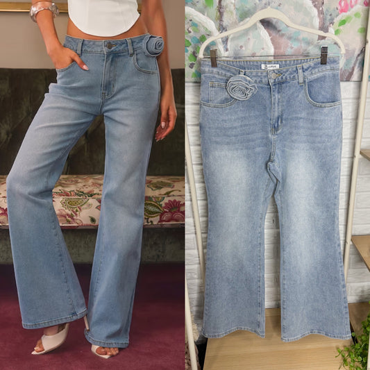 Cupshe x Renee & Elisha Herbert Rose Jeans (M)