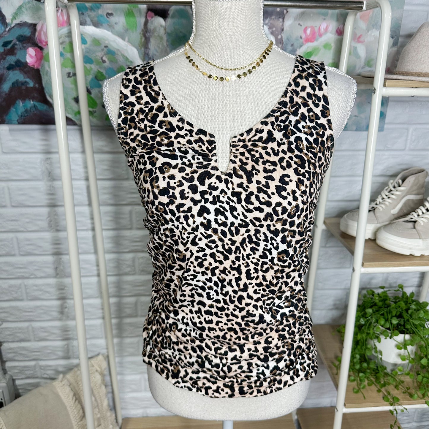 Maurice’s Leopard Ruched Hardware Tank (M)