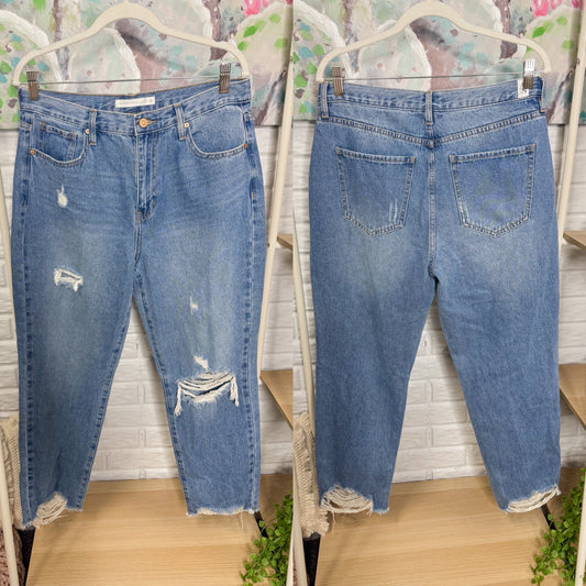 Altar’d State High Rise Distressed Ankle Jeans (30)