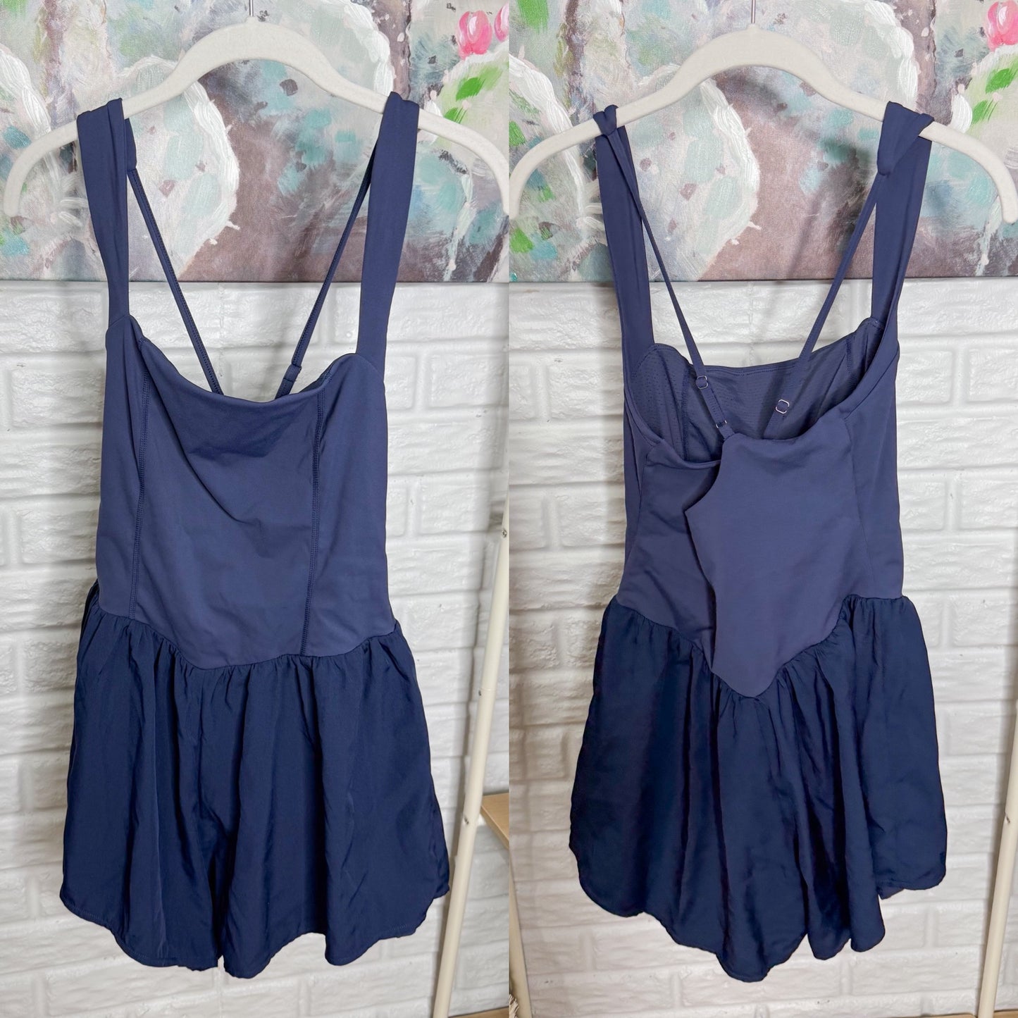 Qinsen New Navy Square Neck Romper (M)