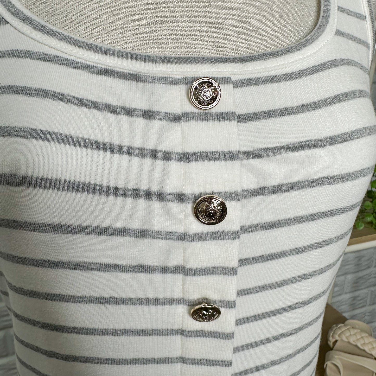 NOLLSOM New Striped Casual Midi Dress (S)