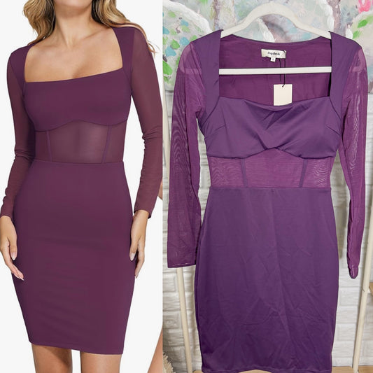 Popilush New Purple Mesh Shapewear Dress (M)