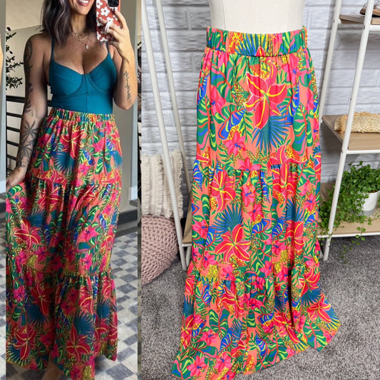 Cupshe New Hibiscus Haven Floral Cover-Up Skirt (S)
