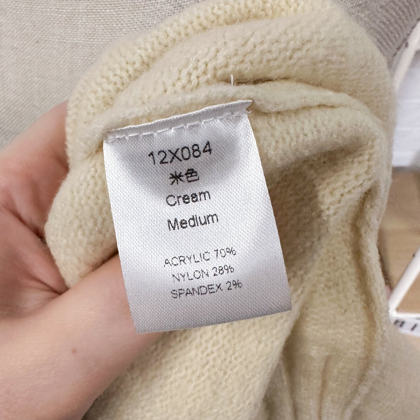 Cream Turtleneck Sweater Size Medium