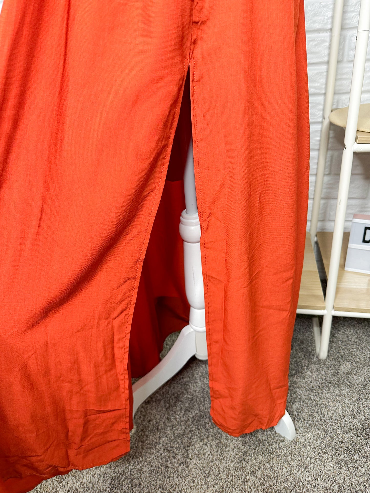 BTFBM New Orange Halter Cut Out Maxi Dress Size Medium
