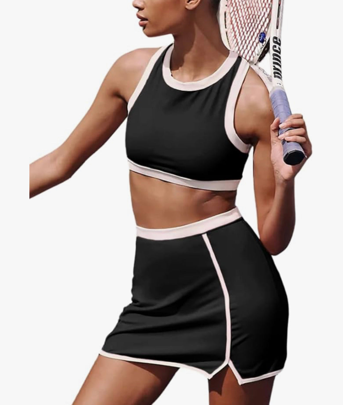 Minsure Two Piece Tennis Skort Set Black (M)