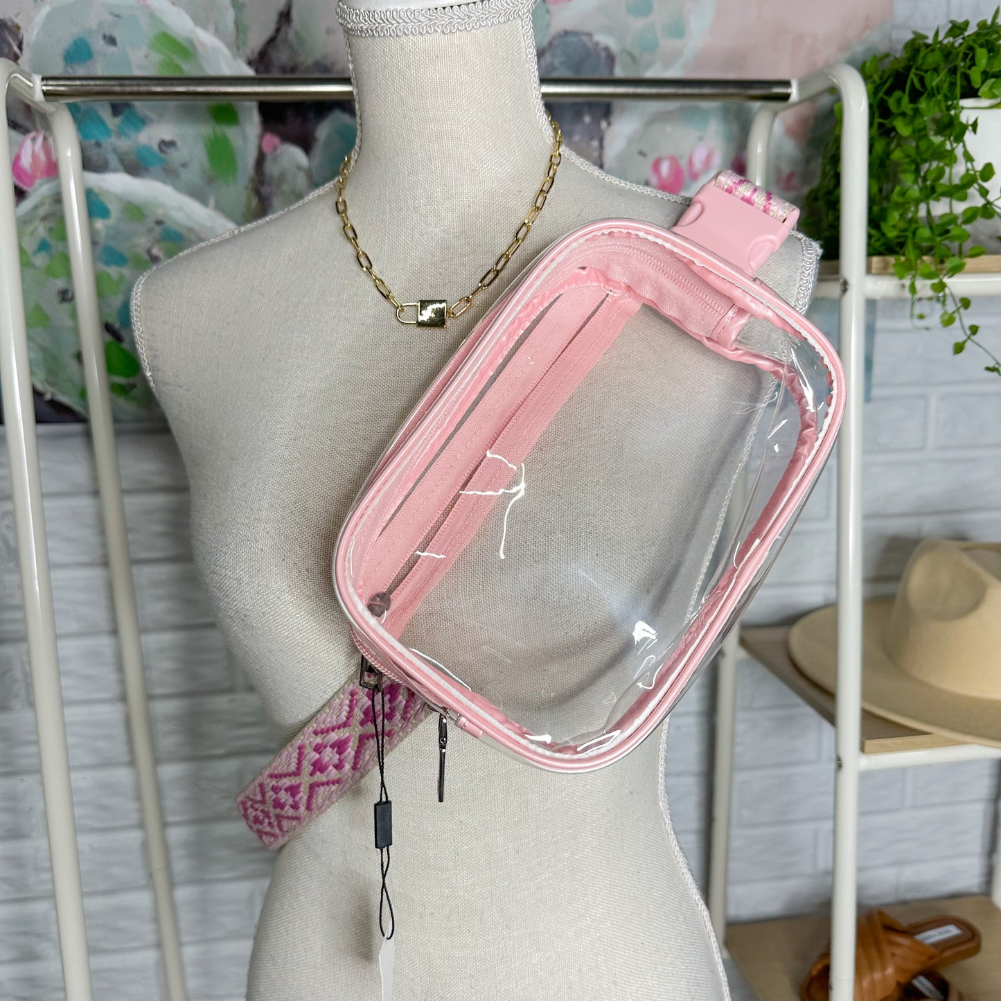 New Clear Fanny Pack Belt Bag - Pink