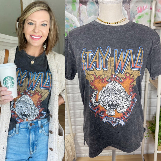 Maurice’s Stay Wild Leopard Graphic Tee (XS)