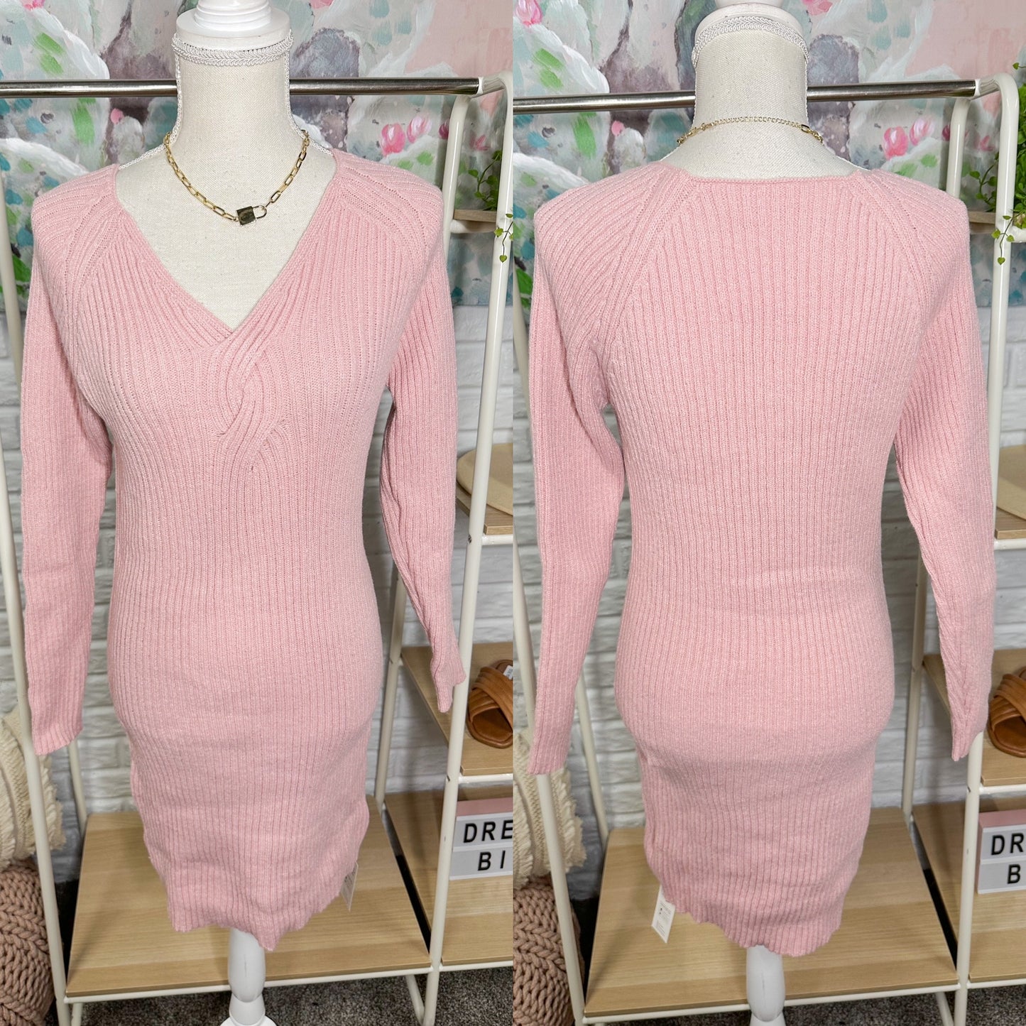Cupshe New Toasty Rib Bodycon Sweater Dress Size Medium