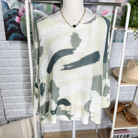 Brass Prism POL New Camo Knit Top Size Medium