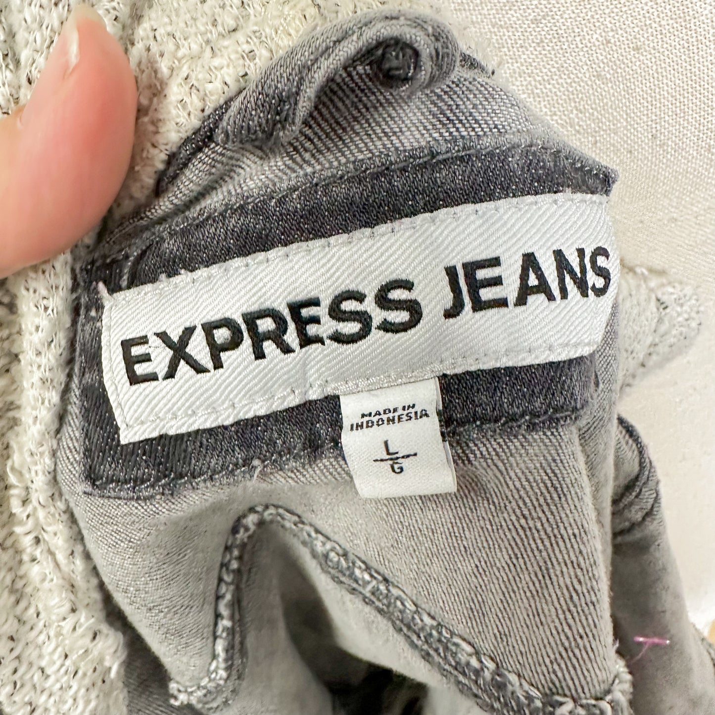 Express Faded Acid Wash Denim Jacket Size Large