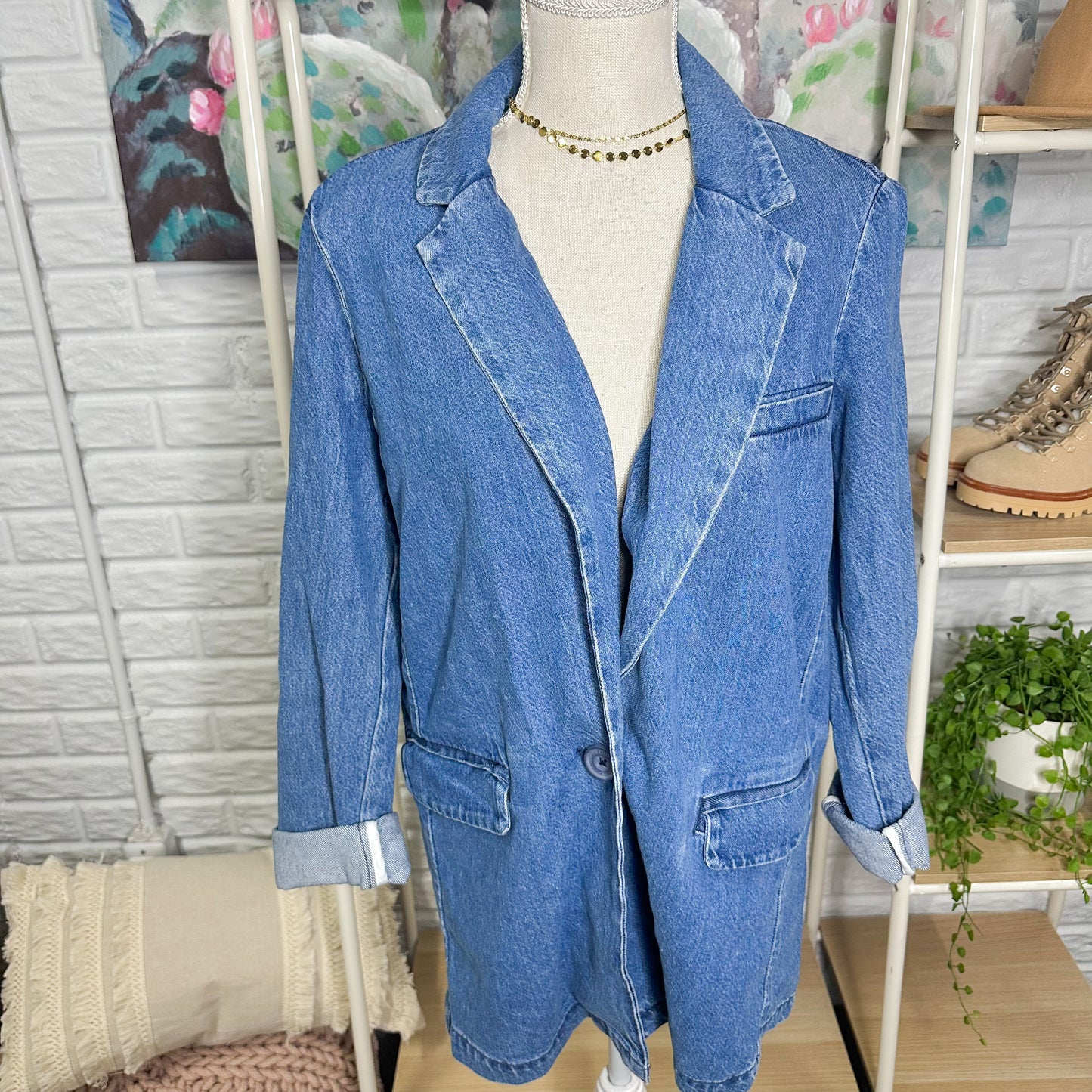 American Eagle New Oversized Denim Blazer (M)