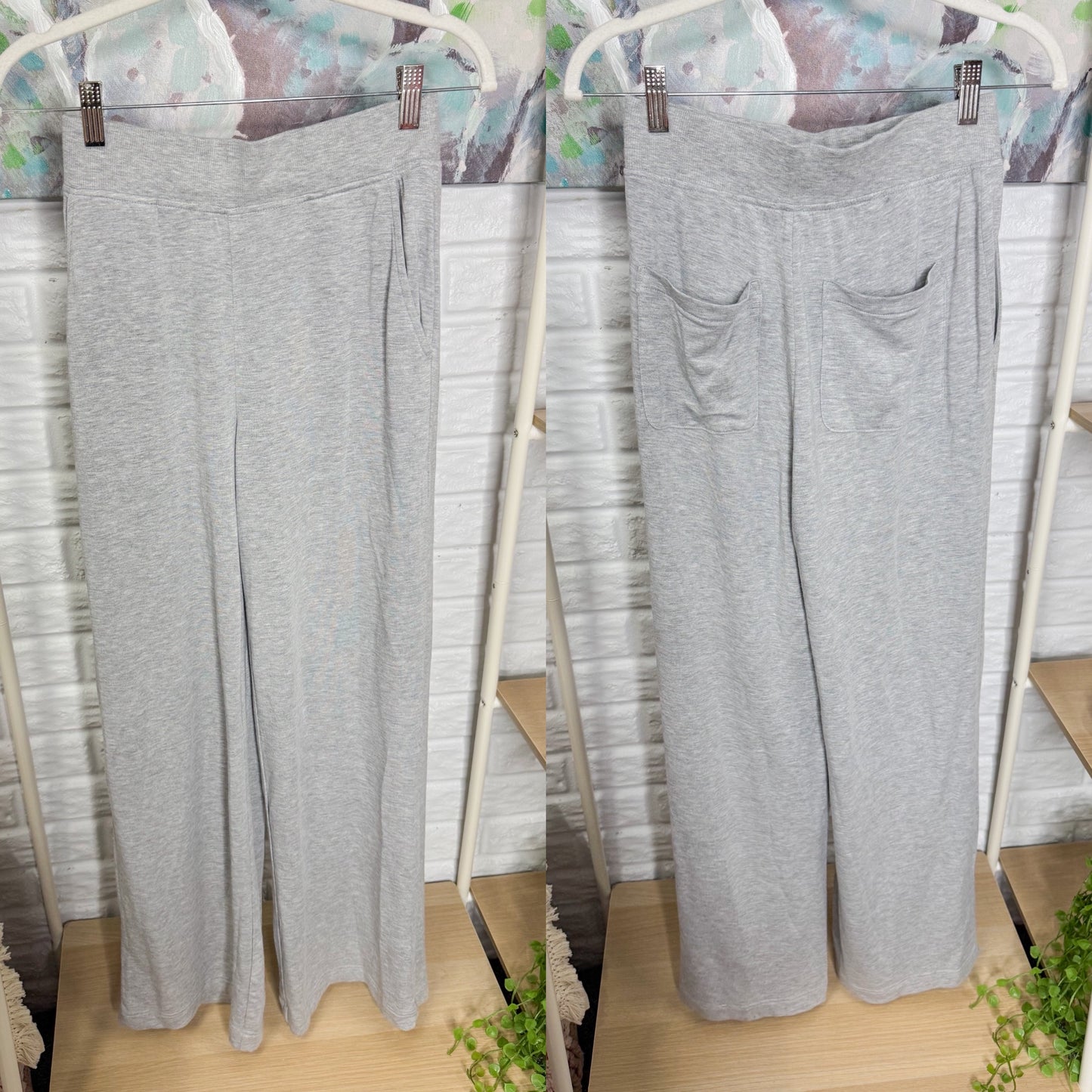 Lou & Grey SignatureSoft Wide Leg Pants & Cinched Shirt Set (XS)