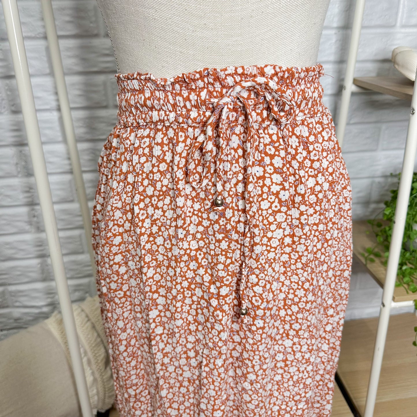 Angie Rust Floral Skirt (XS)