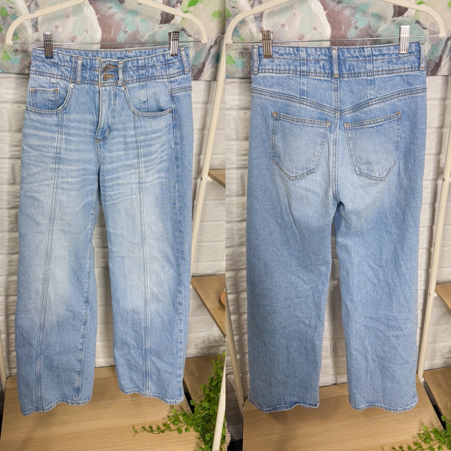 LOFT Seamed Wide Leg Jeans in Bright Authentic Indigo (25/0)