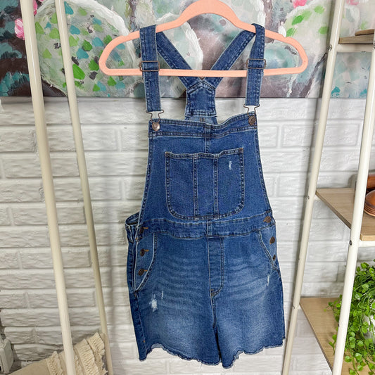 No Boundaries Denim Short Overalls (L)