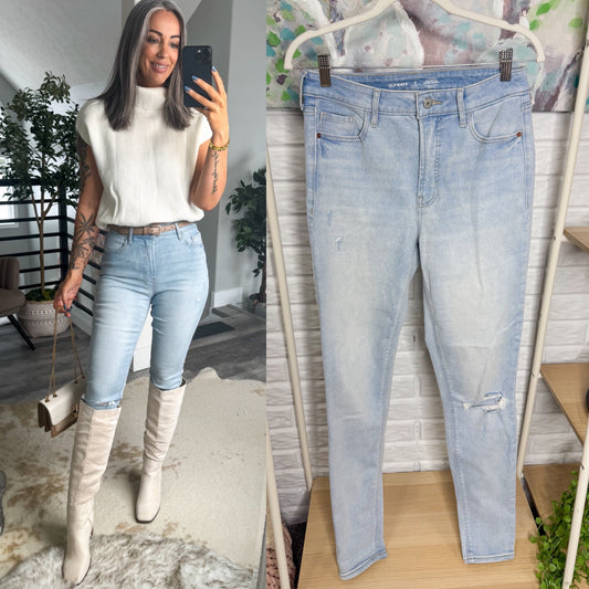 Old Navy High Rise Rockstar Super Skinny Jeans (8 tall)