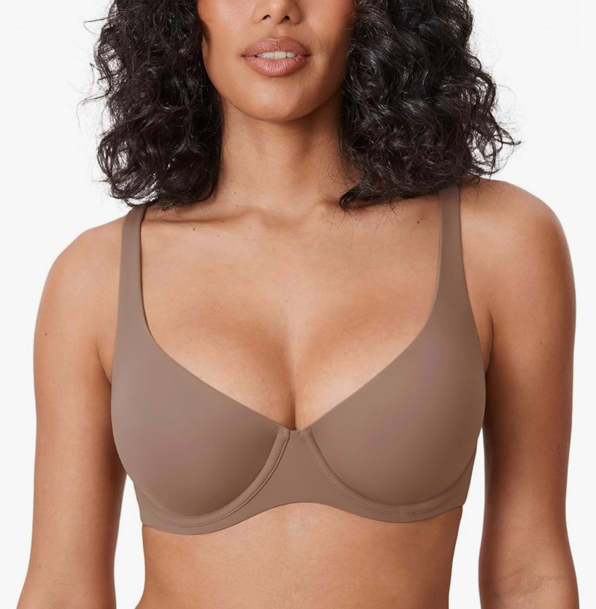 Delimira New Brown Purple Scoop Neck Underwire Bra (34E)