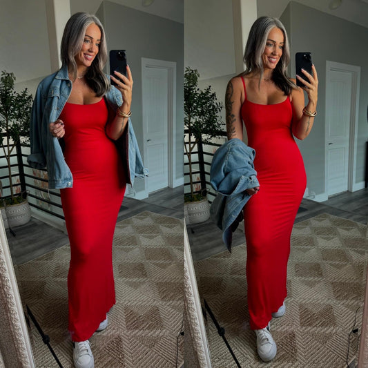 Popilush New Red Shapewear Maxi Dress (M)