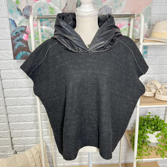 LUUKAA Wool Hooded Poncho Top Size 10