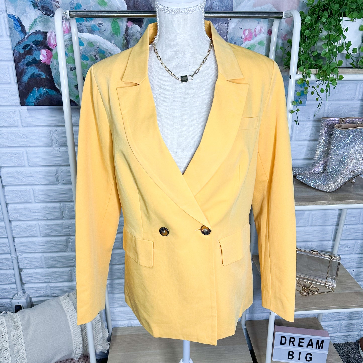 New Yellow Blazer Jacket Size Medium