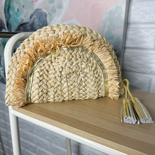 Vineyard Vines Natural Rattan Clutch