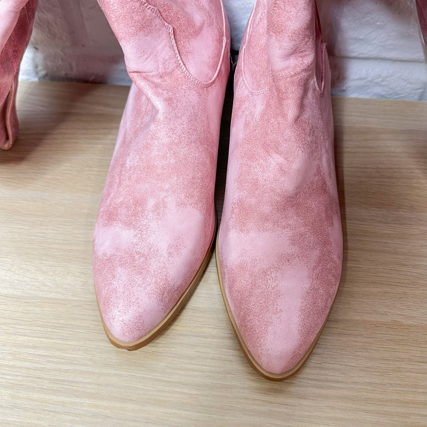 New Pink Pointed Toe Knee High Cowboy Boots Size EU 42 / US 11