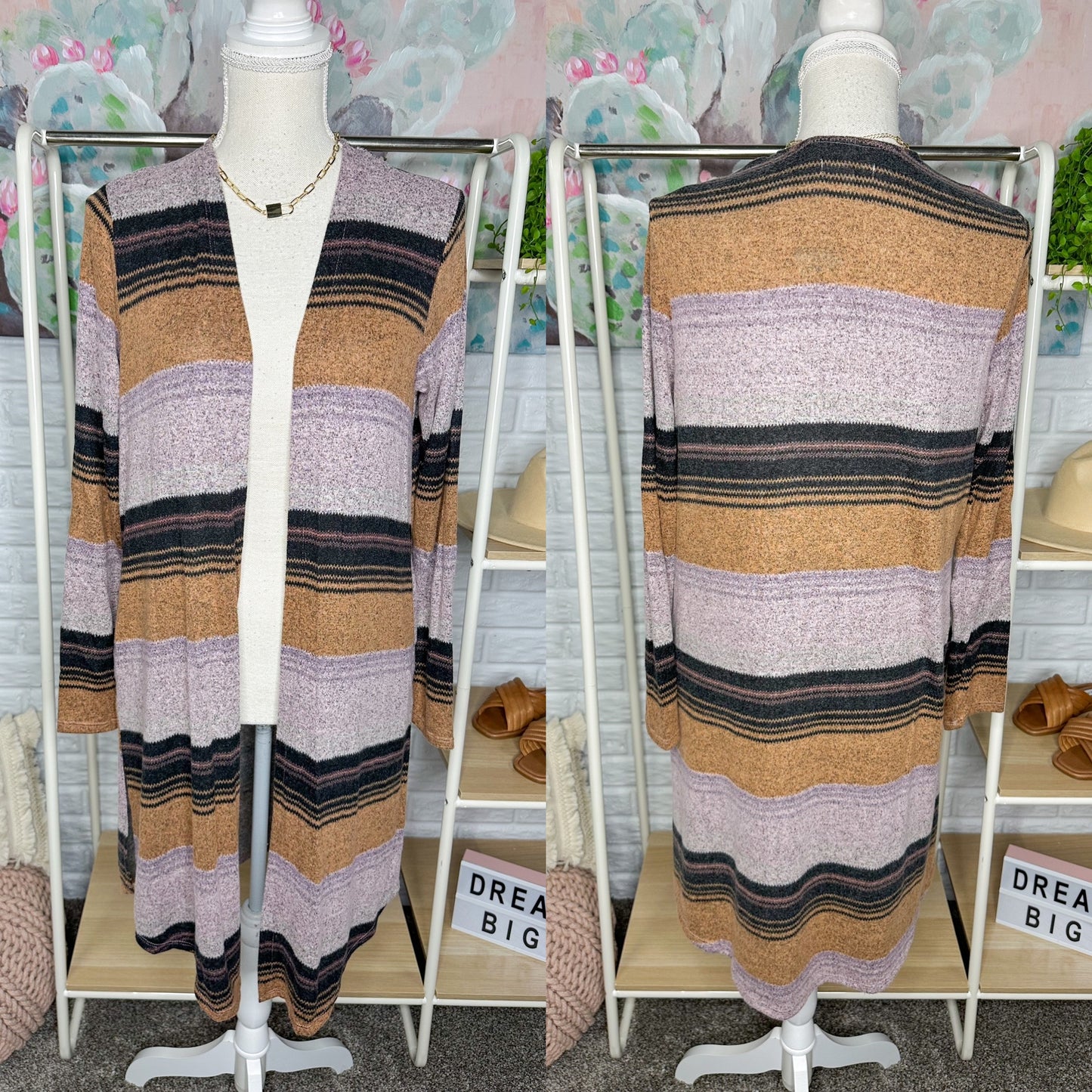Maurice’s New Striped Duster Cardigan Size Small