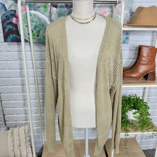 Tan Crochet Cardigan (M/L)