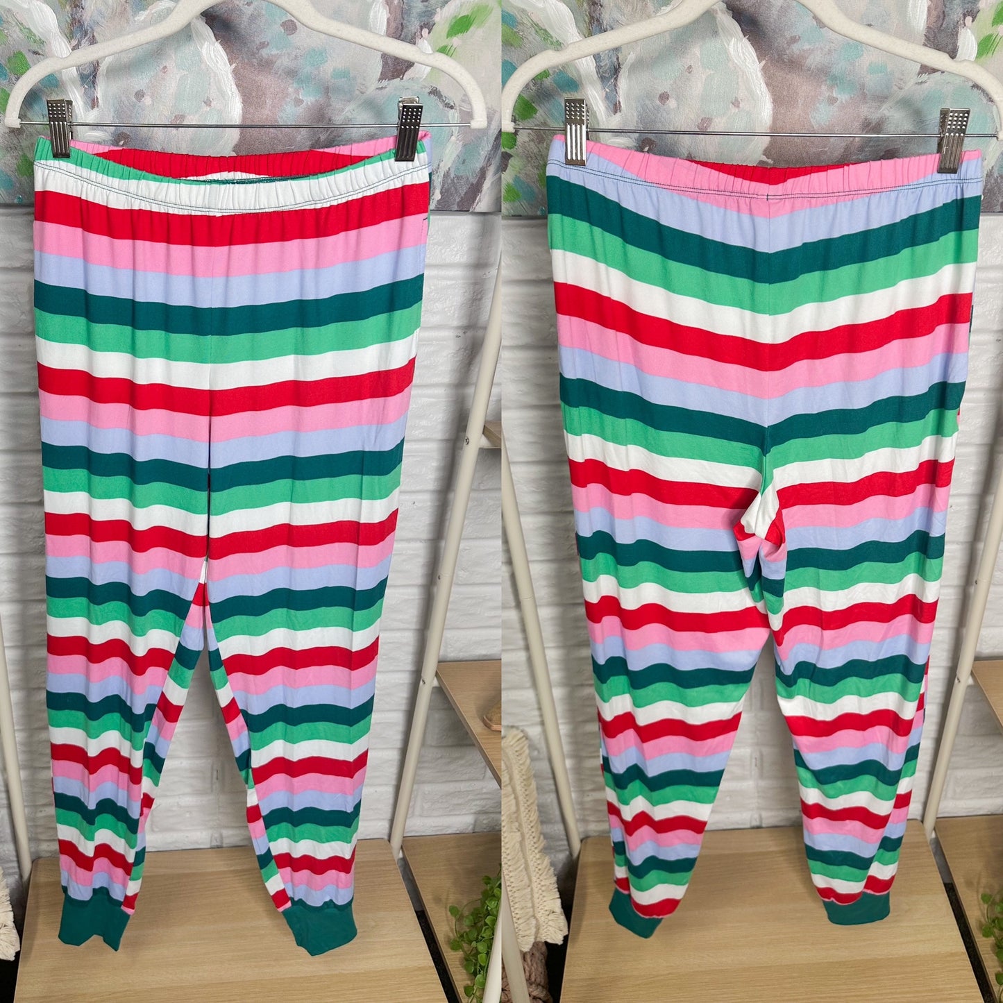 JOYSPUN Multi Color Striped Pajama Set Size Small