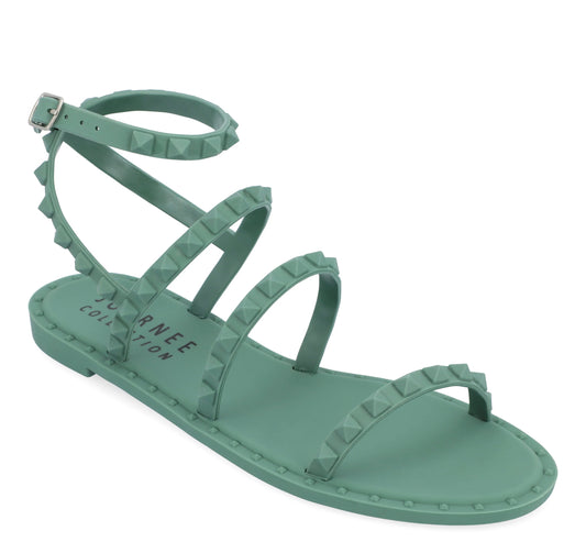 Journee Collection Saphira Green Jelly Sandal Size 6