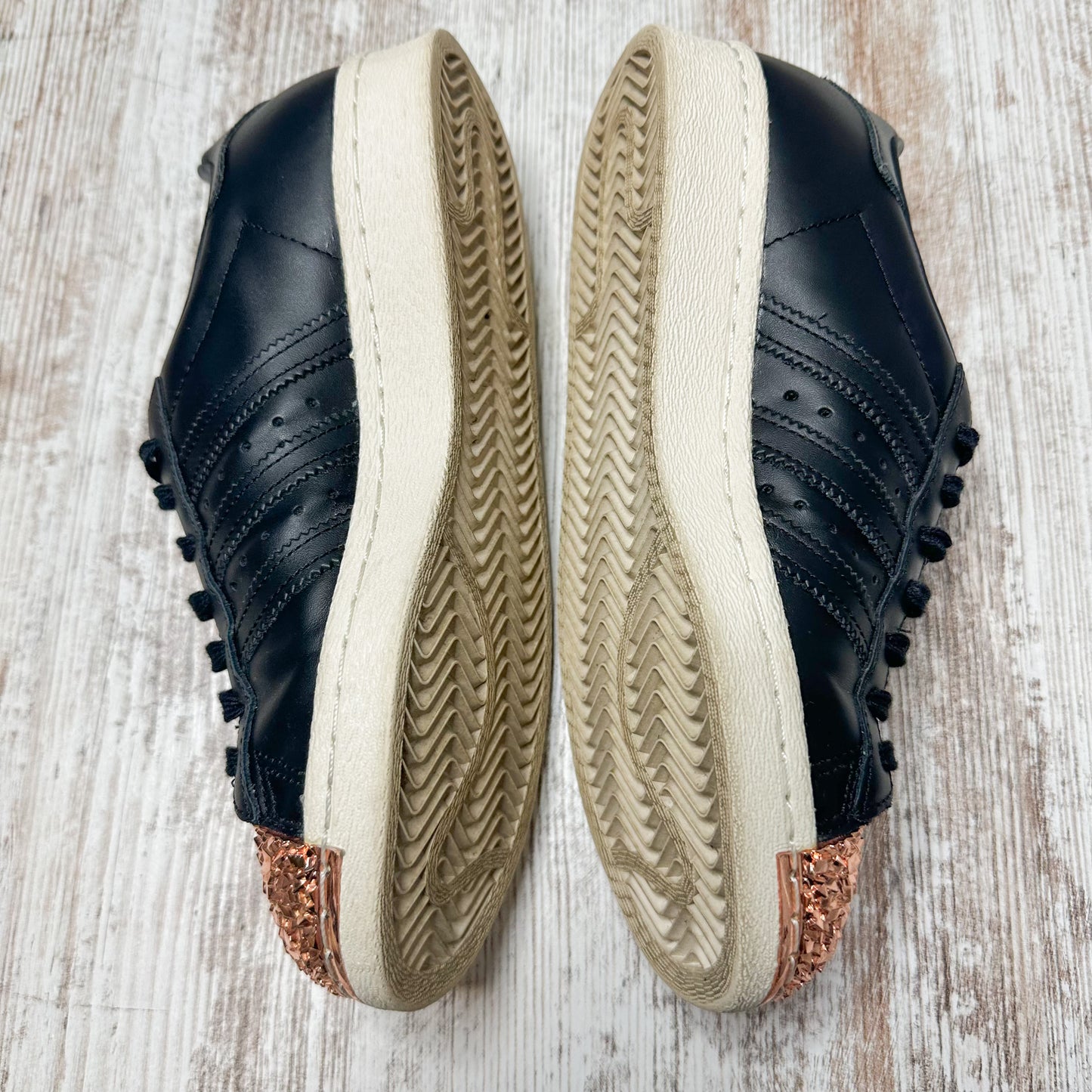 Adidas Originals Superstar 80s Rose Gold Metal Toe Sneakers Size 7