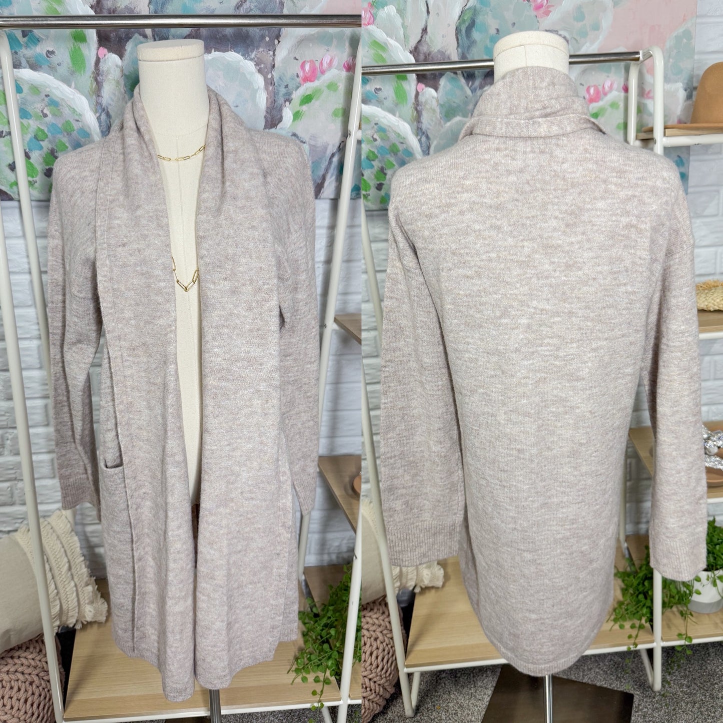 LOFT New Draped Open Front Cardigan (XS)