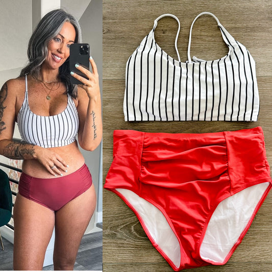 Sweatyrocks Striped Bikini Set (L)